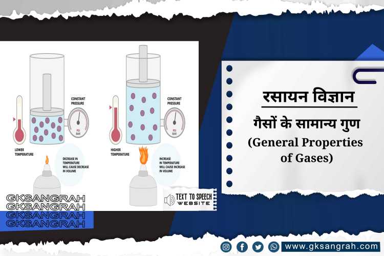 गैसों के सामान्य गुण (General Properties of Gases)